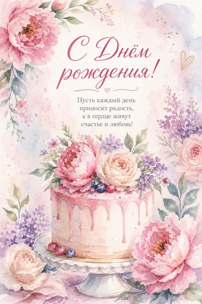 С днём рождения акварель #2