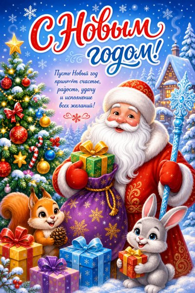 С Новым годом мультяшная #2