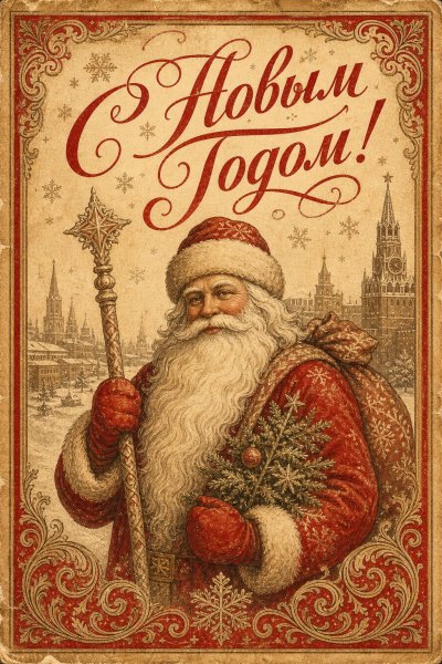 С Новым Годом винтажная #1