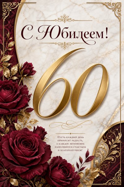 С Юбилеем 60 лет элегантная #1