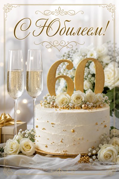 С Юбилеем 60 лет реалистичная #1