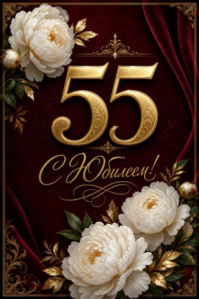 С Юбилеем 55 лет элегантная #1