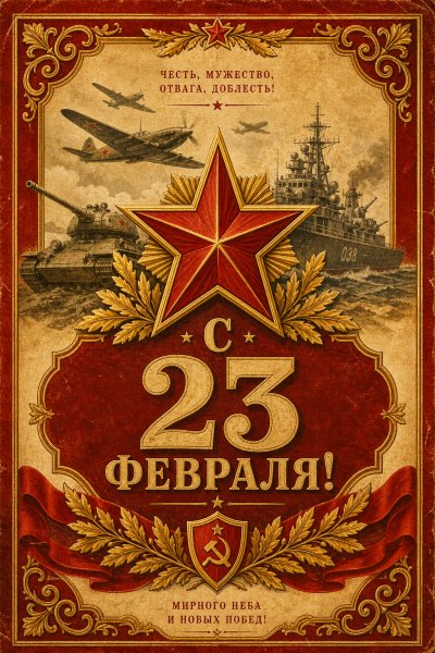 С 23 Февраля винтажная #1