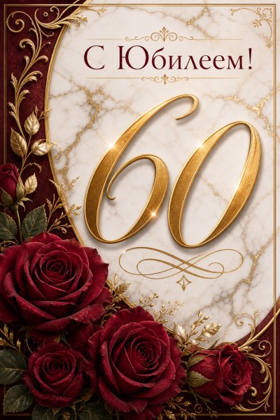 С Юбилеем 60 лет элегантная #1