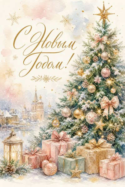 С Новым Годом гуашь #1