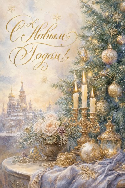 С Новым Годом масляная #1