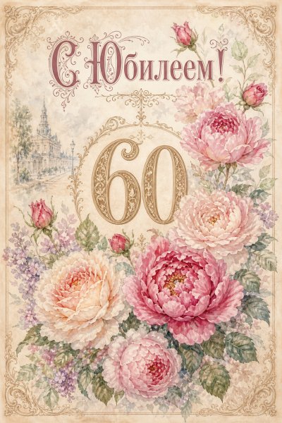 С Юбилеем 60 лет ботаническая #1
