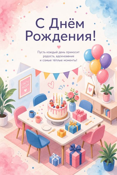 С Днём Рождения изометрия #1