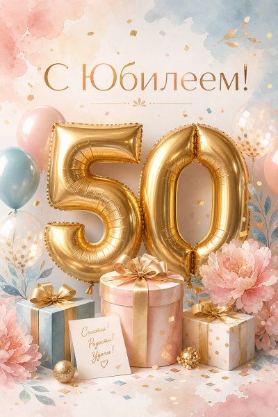 С Юбилеем 50 лет 3D #1