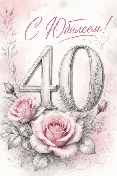 С Юбилеем 40 лет карандашом #1