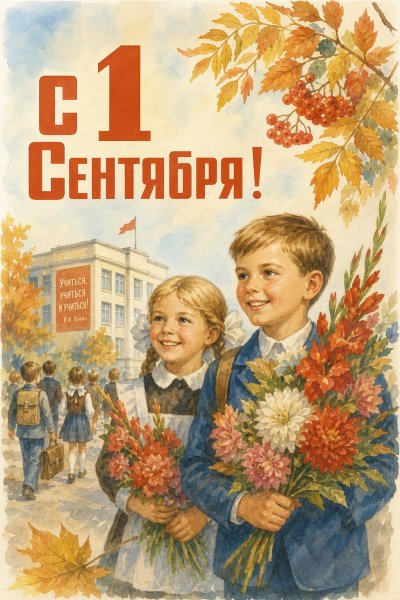 С 1 Сентября советский плакат #1