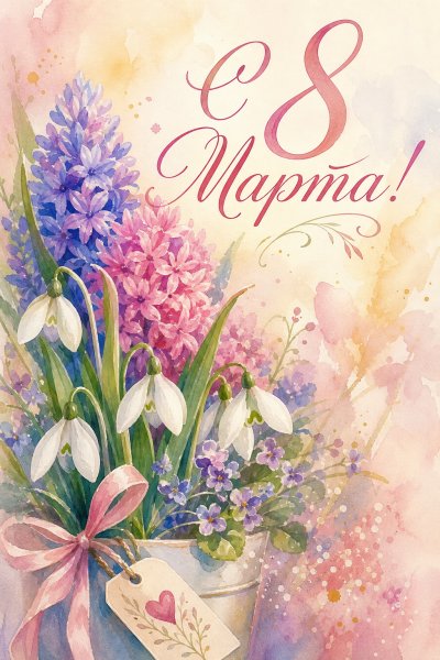 С 8 Марта гуашь #1