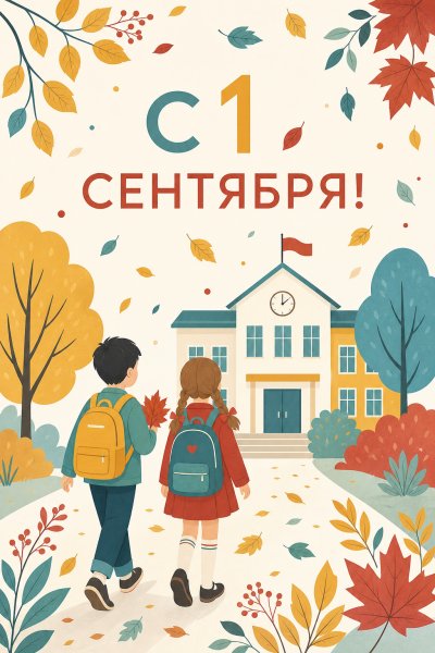 С 1 Сентября плоская графика #1