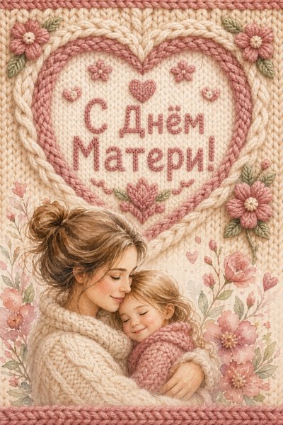 С Днём Матери вязаная #1
