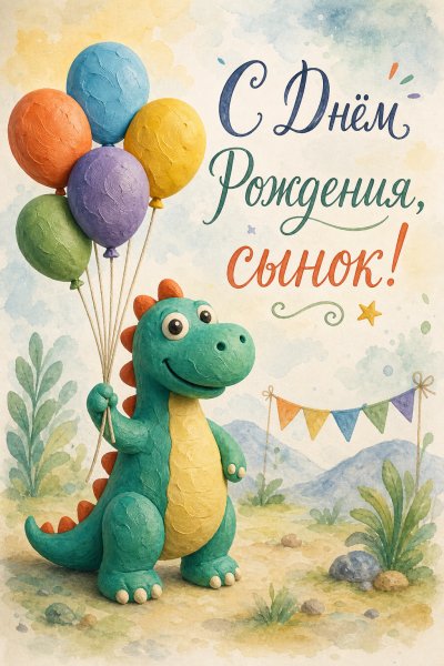 С Днём Рождения сыну пластилин #1
