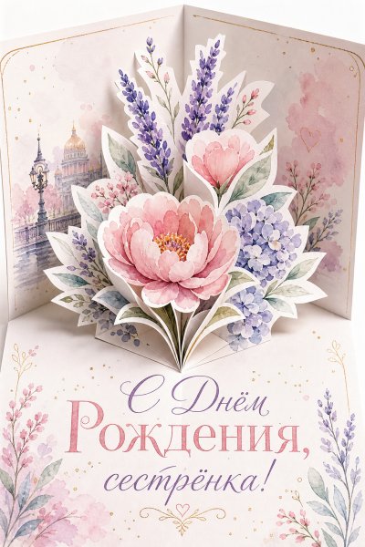 С Днём Рождения сестре киригами #1