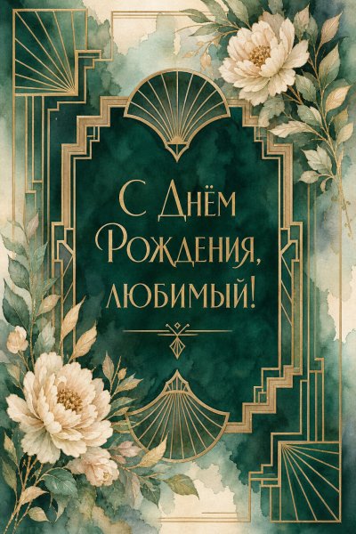 С Днём Рождения мужу ар-деко #1