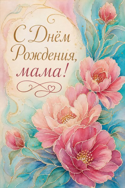 С Днём Рождения маме батик #1