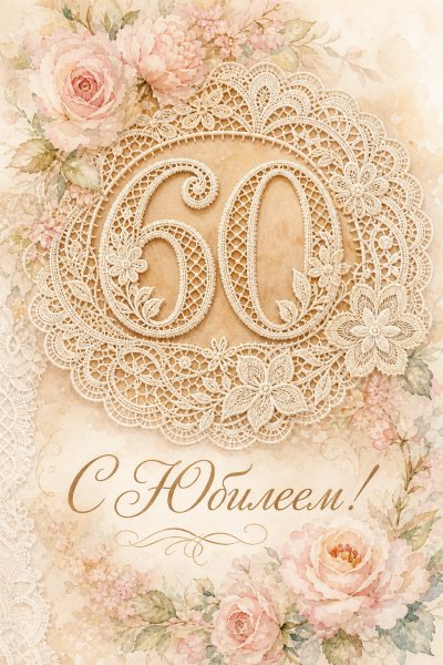 С Юбилеем 60 лет кружево #1