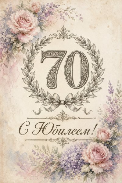 С Юбилеем 70 лет гравюра #1