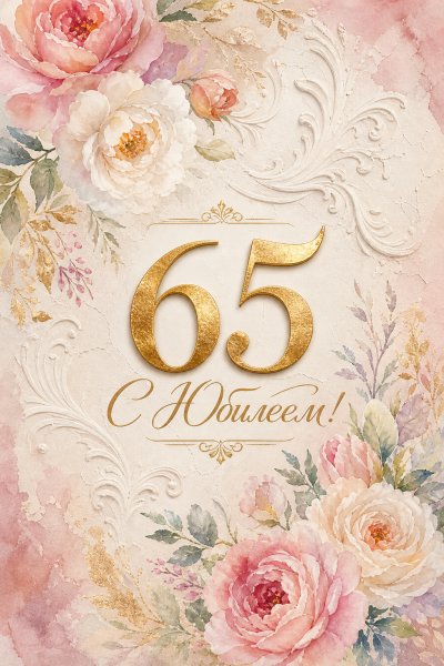 С Юбилеем 65 лет сусальное золото #1