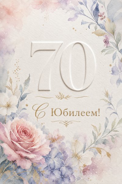 С Юбилеем 70 лет тиснение #1
