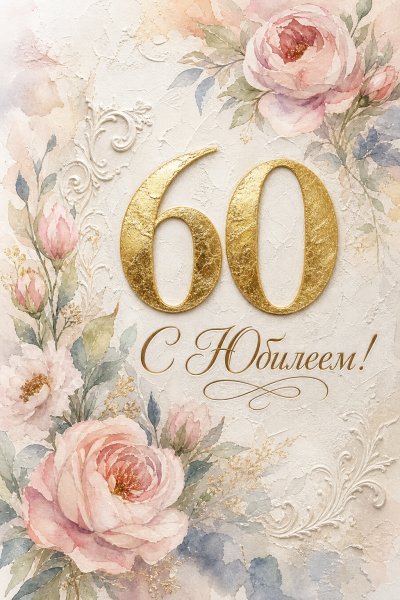 С Юбилеем 60 лет сусальное золото #1