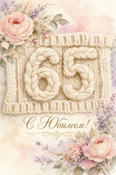 С Юбилеем 65 лет вязаная #1