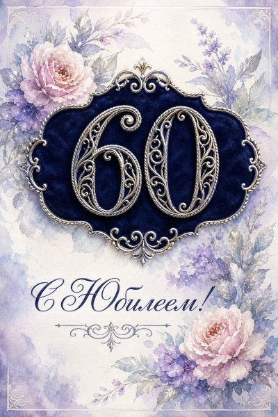 С Юбилеем 60 лет филигрань #1