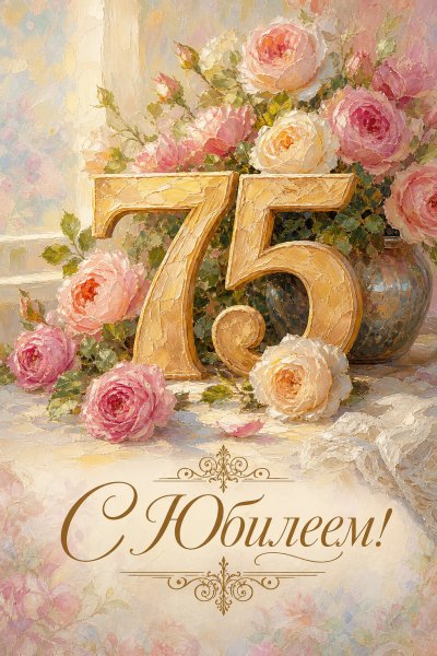 С Юбилеем 75 лет масляная живопись #1