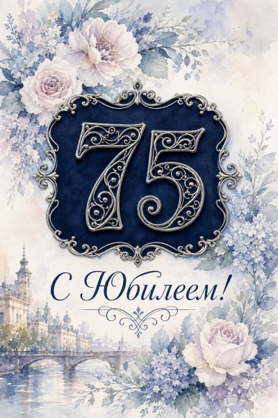 С Юбилеем 75 лет филигрань #1