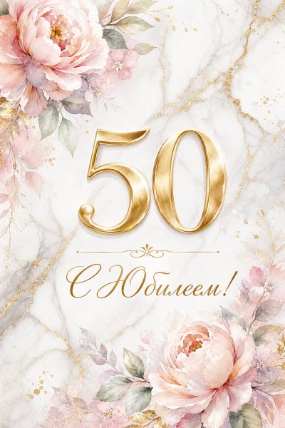 С Юбилеем 50 лет мрамор и золото #1