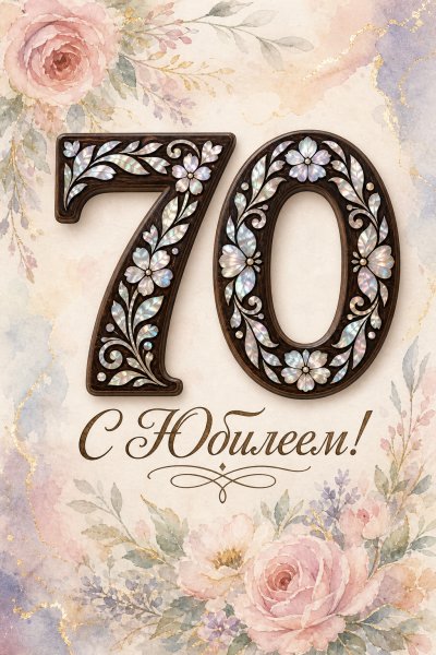 С Юбилеем 70 лет перламутр #1