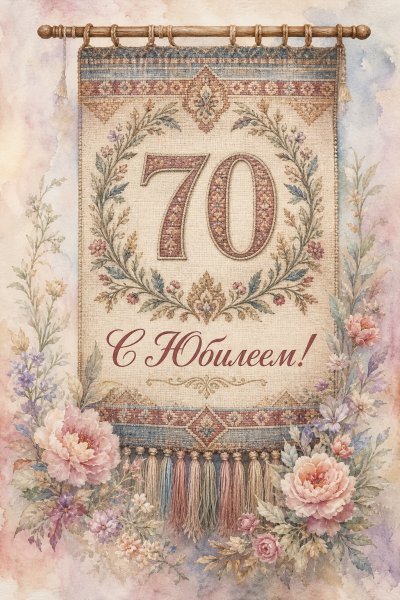 С Юбилеем 70 лет гобелен #1