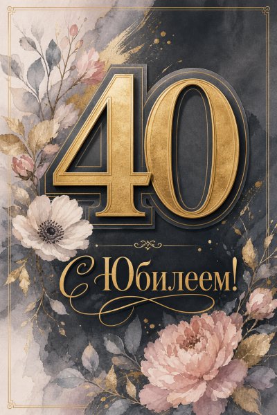 С Юбилеем 40 лет типографика #1