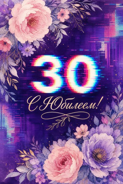 С Юбилеем 30 лет глитч #1