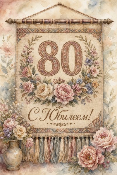 С Юбилеем 80 лет гобелен #1