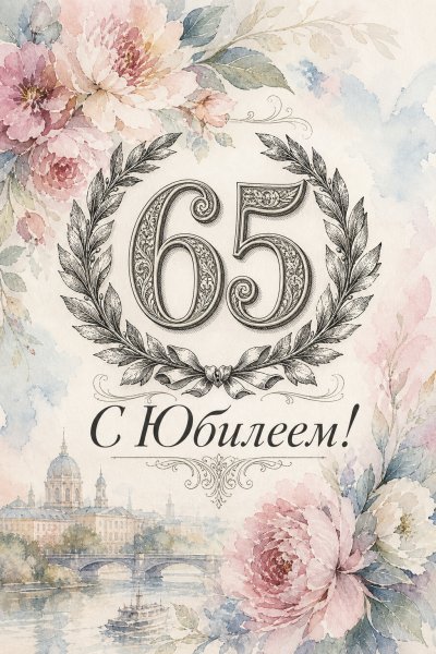 С Юбилеем 65 лет гравюра #1