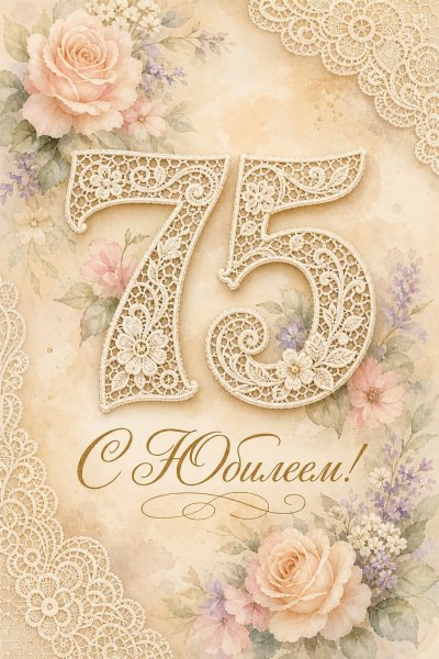 С Юбилеем 75 лет кружево #1
