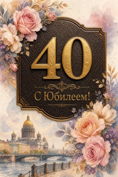 С Юбилеем 40 лет кожа и золото #1