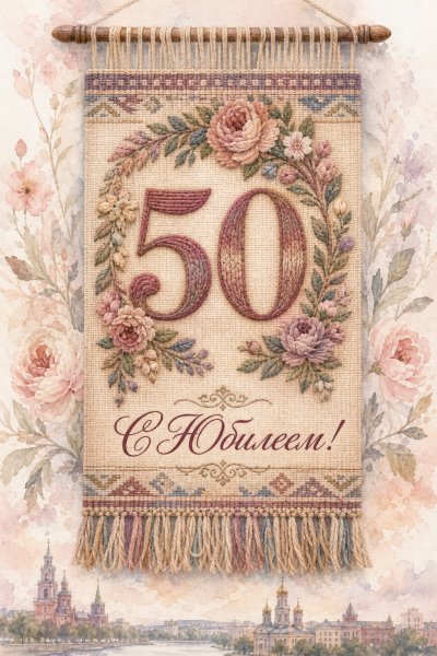 С Юбилеем 50 лет гобелен #1