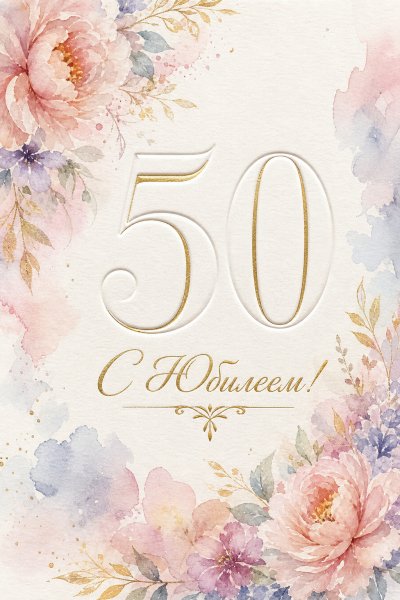 С Юбилеем 50 лет тиснение фольгой #1