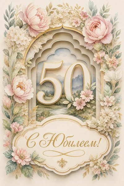 С Юбилеем 50 лет многослойная бумага #1