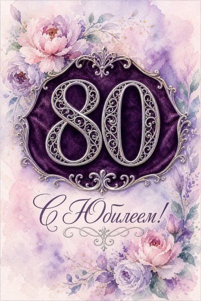 С Юбилеем 80 лет филигрань #1