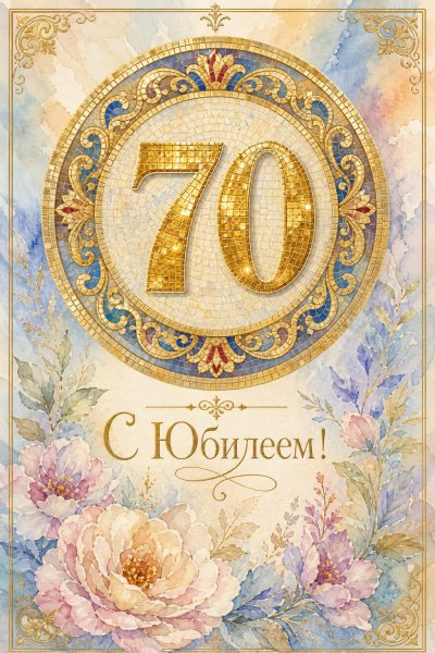 С Юбилеем 70 лет золотая мозаика #1