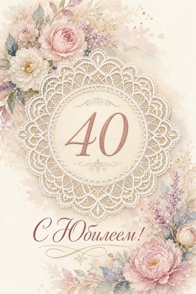 С Юбилеем 40 лет кружево #1