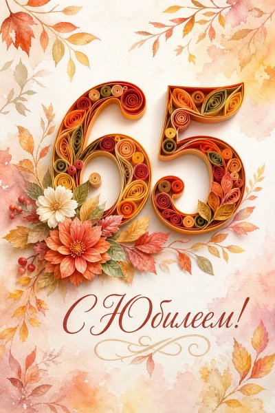 С Юбилеем 65 лет квиллинг #1