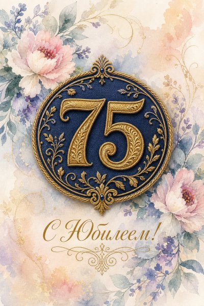 С Юбилеем 75 лет золотое шитьё #1