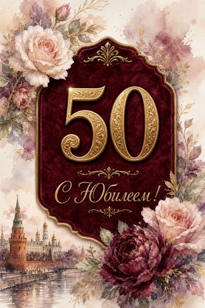 С Юбилеем 50 лет бархат #1