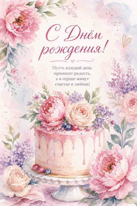 С днём рождения акварель #2